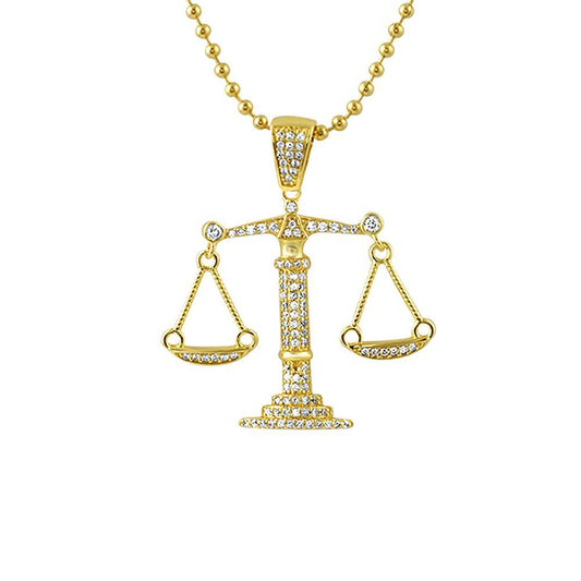Balance Scale Gold Bling Bling Pendant