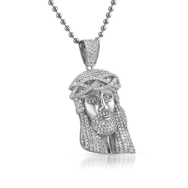 SOLID Mini .925 Sterling Silver Micro Jesus Pendant