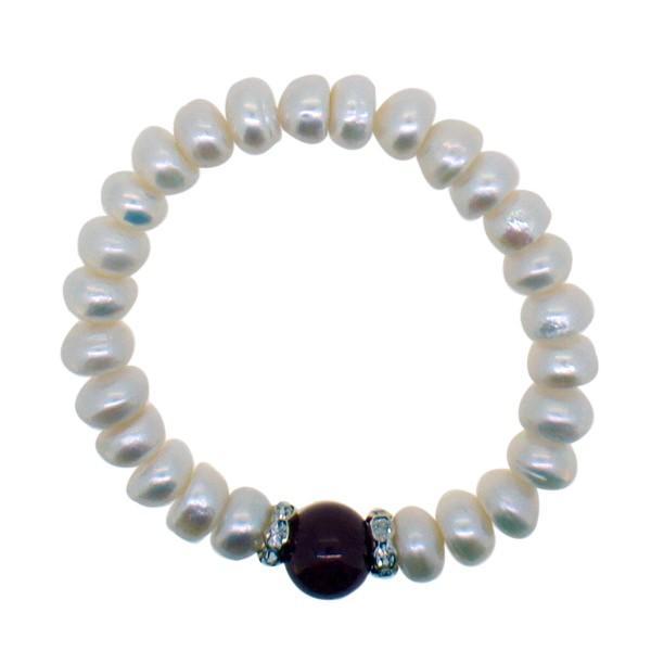 Freshwater Pearl Bracelet Red Natural Stone