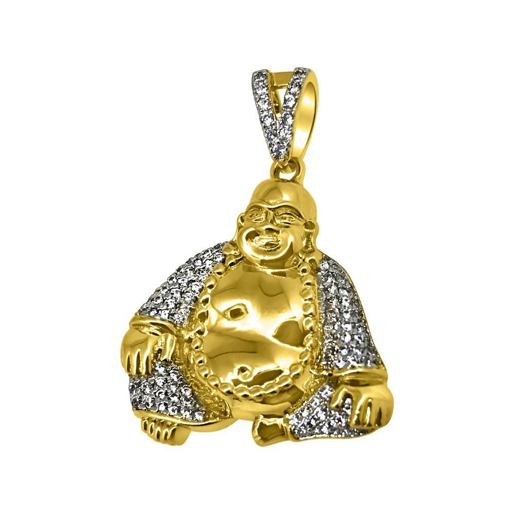 Gold Buddha CZ Bling Bling Pendant