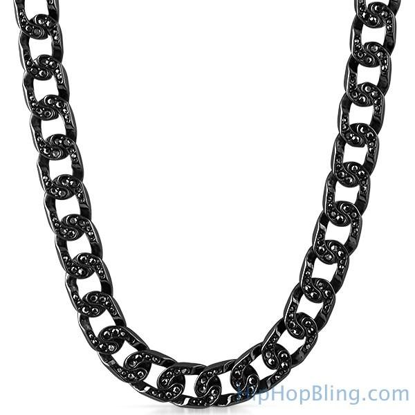 Black Hip Hop Bling Bling Cuban Chain