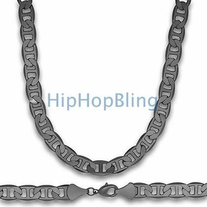 Black Marine Hip Hop Chain 10mm 36 Inches
