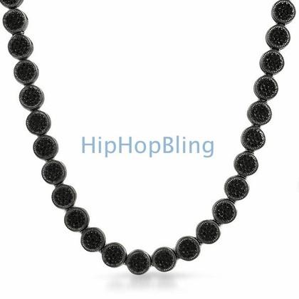 Black Pave Circle Link Bling Bling Chain