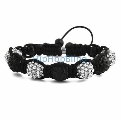 Black & White Bling Bling 7 Disco Ball Bracelet