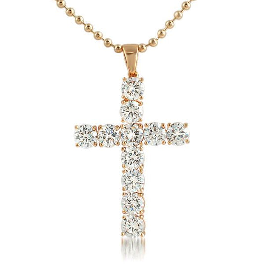 Bling Bling CZ Cross Rose Gold
