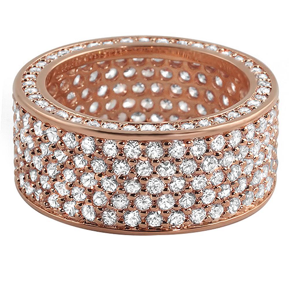 360 Rose Gold Eternity CZ Bling Bling Ring