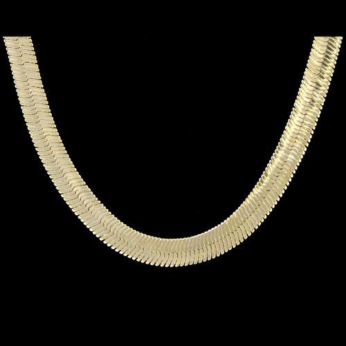 Herringbone 6mm 20 Inch Gold Plated Hip Hop Chain Necklace