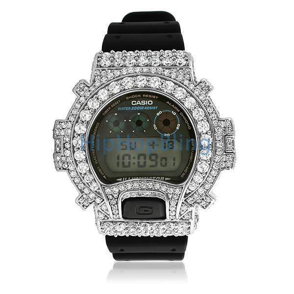 Big Boy CZ Platinum Custom G Shock Watch DW6900