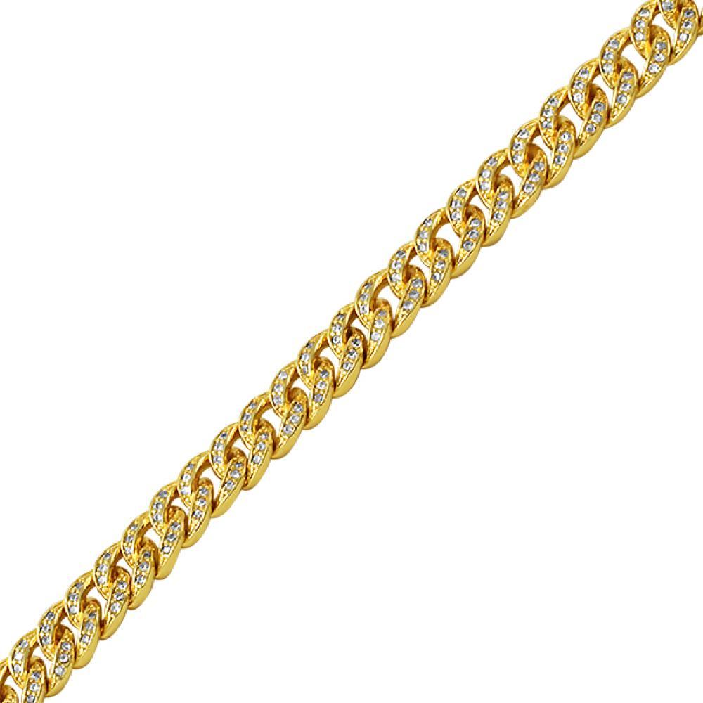 Gold Miami Cuban CZ Bling Bling Bracelet 6MM