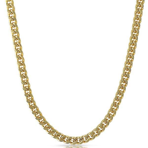 Cuban Box Chain Gold Plated Necklace 7MM
