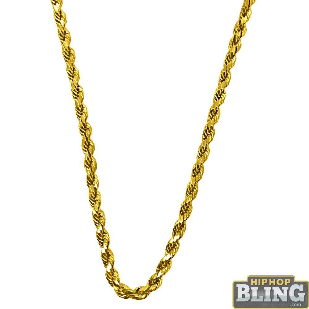 10K Yellow Gold Diamond Cut 2.0MM French Rope Chain