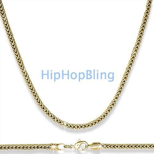 3mm Foxtail Franco Gold Hip Hop Chain