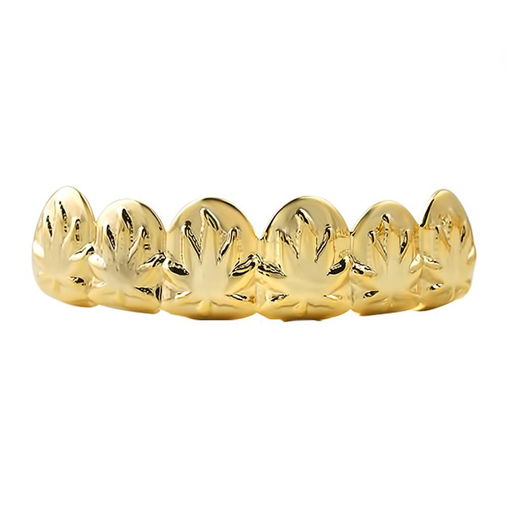 Gold Marijuana Leaf Pot Grillz