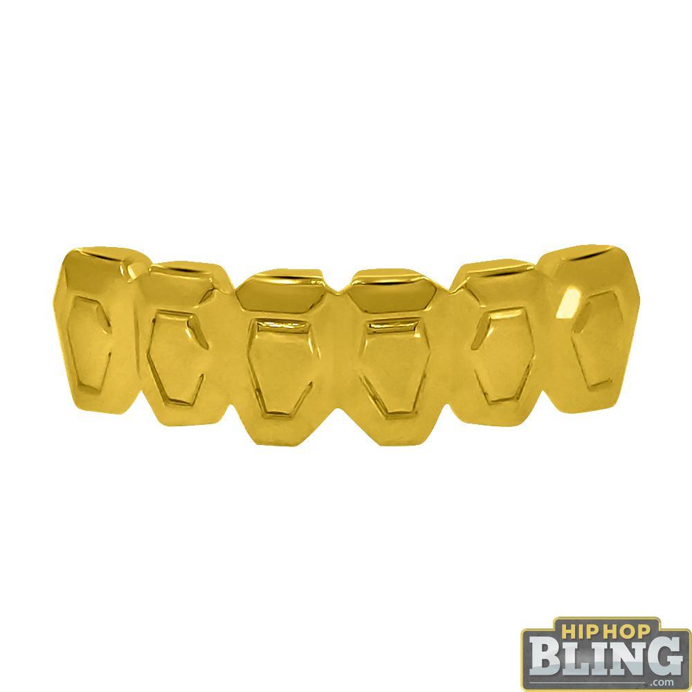 Custom Boxy Style Gold Grillz Bottom Teeth