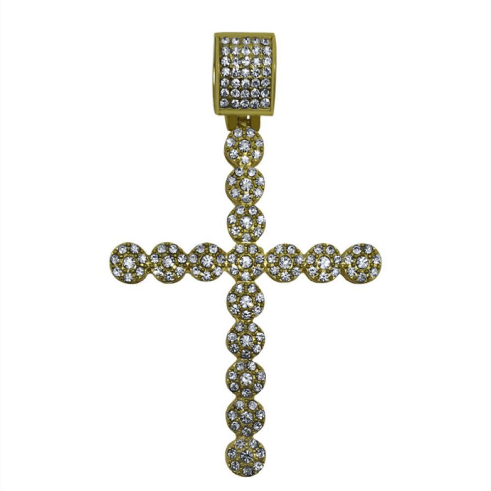 Gold Cluster Pendant Cross