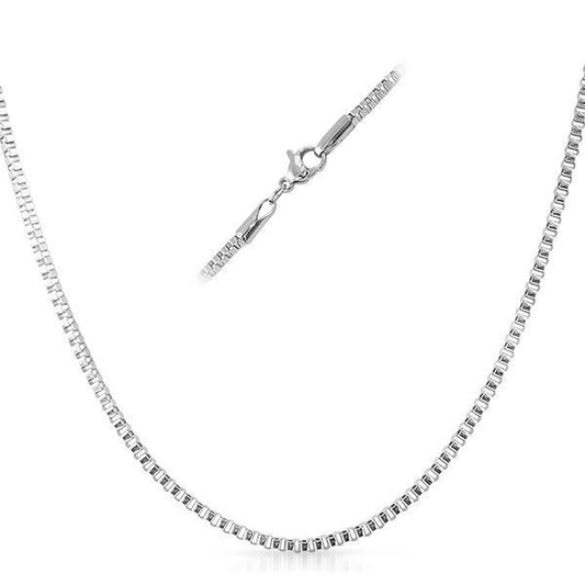 Box Stainless Steel Chain Necklace 2MM