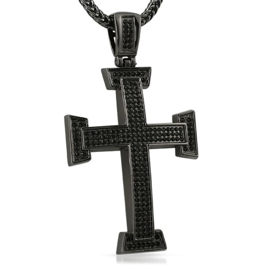 Micro Pave Black Bling Bling Cross