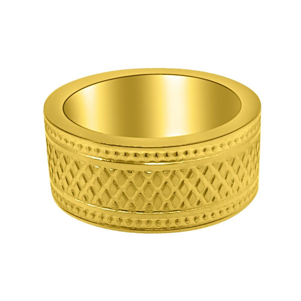 Quilted Diamond Gold Ring Stainless Steel