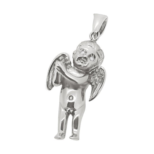 VS Angel Diamond Eyes Cherub Silver Pendant