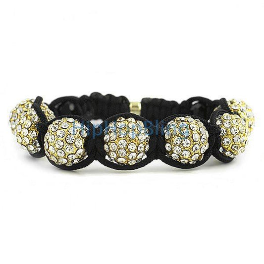 Gold 12mm 7 Disco Ball Bling Bling Bracelets