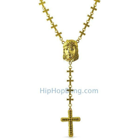 Cross Links Rosary Lemonade Gold Jesus Piece