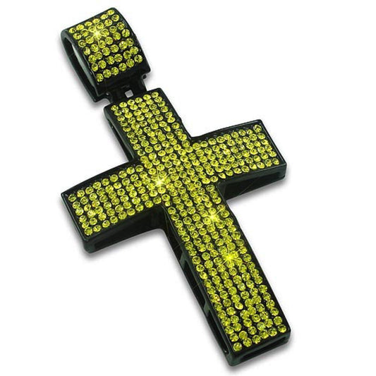 Canary Ice on Black Bling Bling Cross