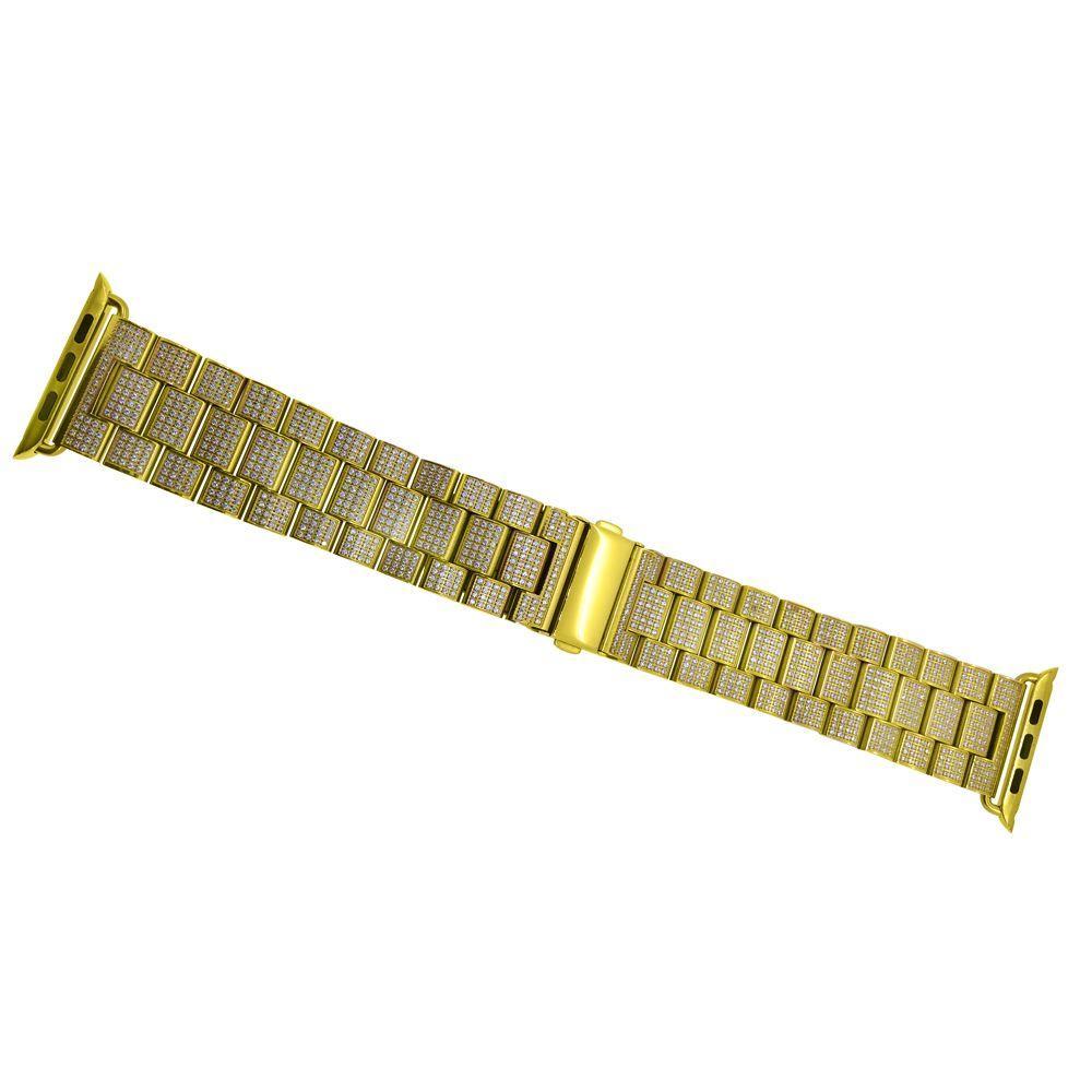 Gold CZ Bling Aftermarket Band for iWatch