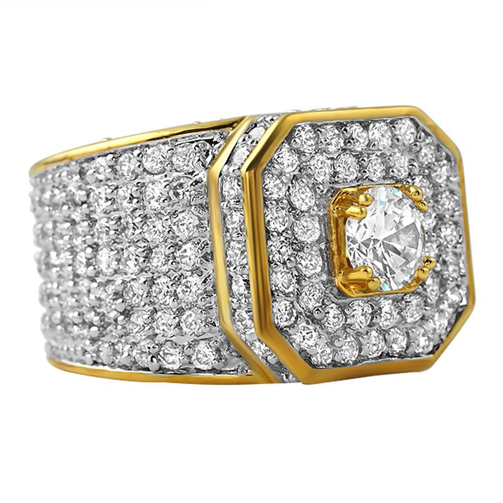 Presidential Gold CZ Bling Bling Ring