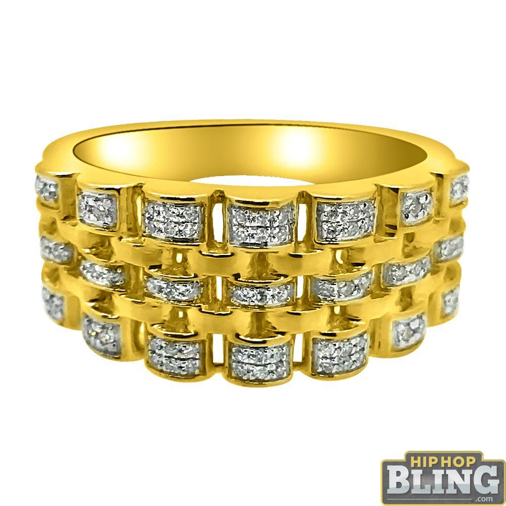 Jubilee Link Ring 10K Yellow Gold .19cttw Diamonds