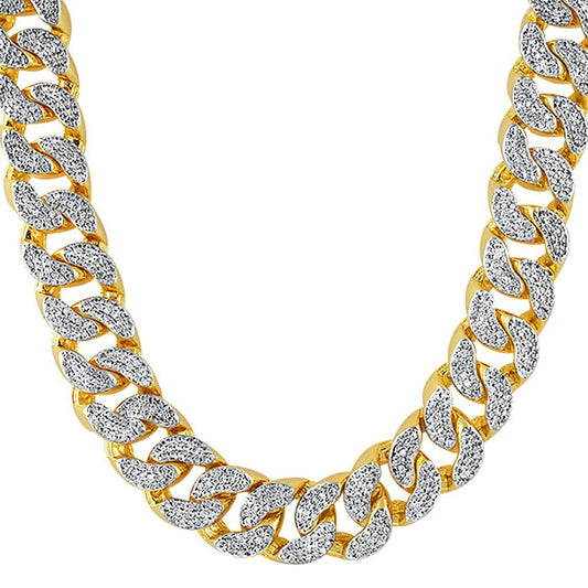 22MM Thick Gold CZ Cuban Chain Bling Bling