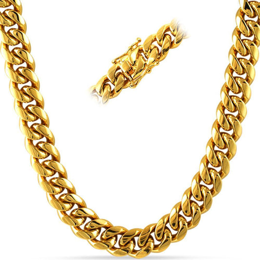 Miami Cuban 3X IP Gold Stainless Steel Chain 14MM