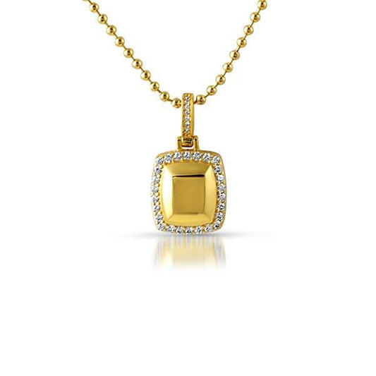 .925 Sterling Silver Gold Gem Style CZ Pendant