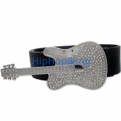 Guitar Music Silver Hip Hop Belt Buckle