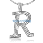 R Initial Bling Bling Pendant