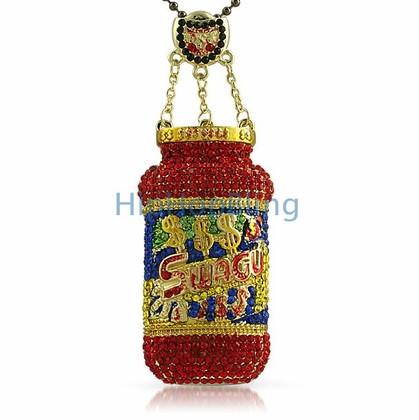 Swagu Bottle Custom Bling Hip Hop Pendant Gold