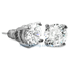 White CZ Diamond Round Stud Earrings Rhodium