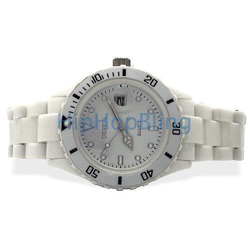 White Plastic Submariner Date Fashion Watch