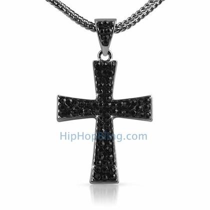 Wing Black Cross & Chain Small